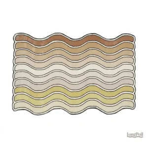 Tapis beige avec motif arc-en-ciel coloré