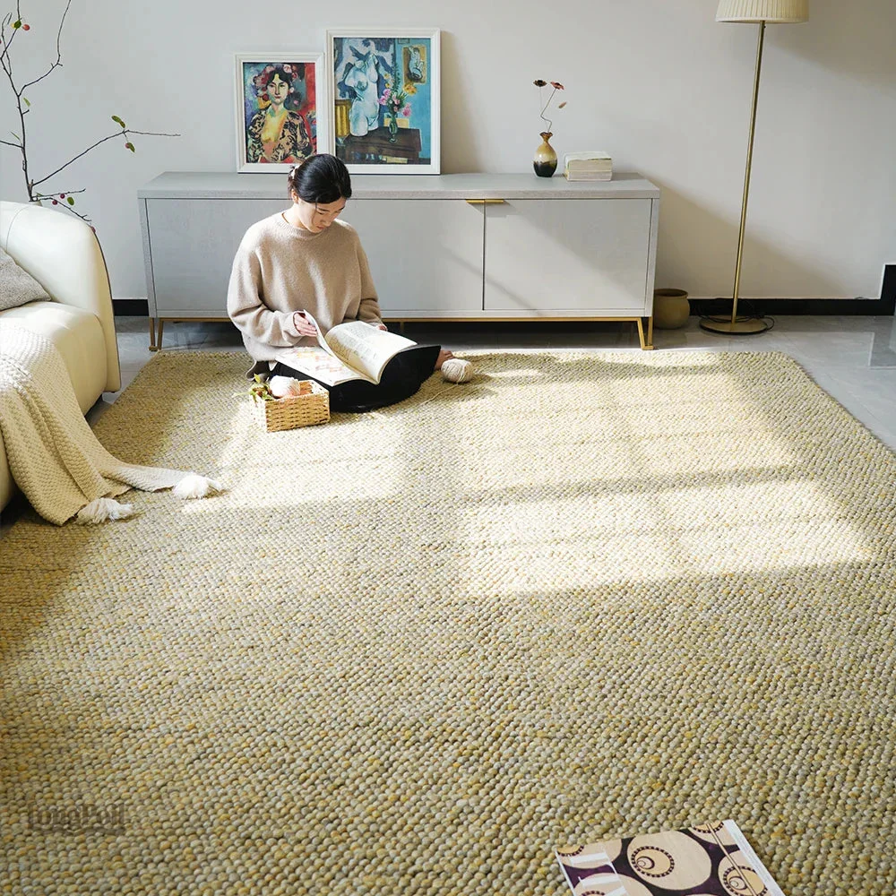 Tapis Beige en Laine, doux et élégant pour tout intérieur
