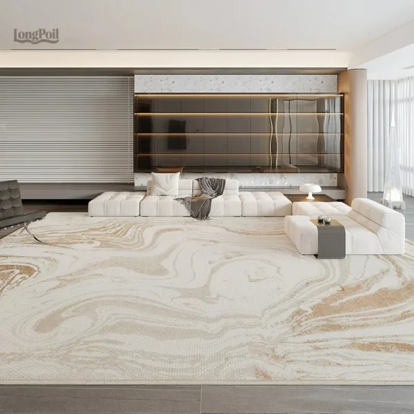 Tapis beige effet marbre élégant pour décoration intérieure