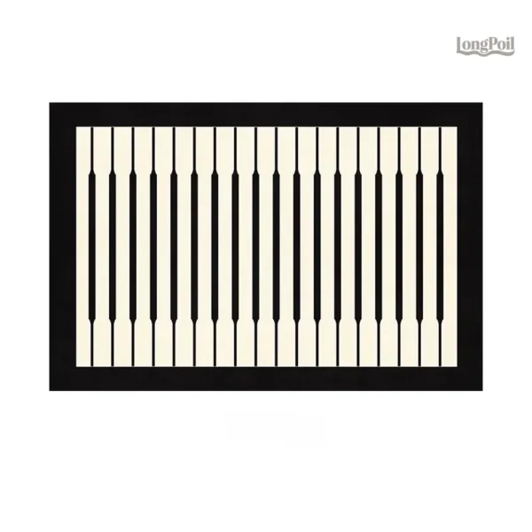tapis-beige-raye-noir-1 Tapis beige rayé noir, design élégant pour intérieur moderne