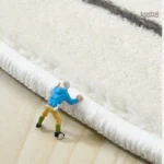 Tapis moderne effet marbre blanc, ajout décoratif subtil