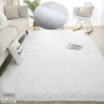 Tapis Shaggy Blanc au design doux et confortable
