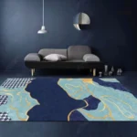 Tapis bleu élégant pour décoration intérieure moderne