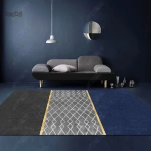 Tapis bleu marine élégant pour décoration intérieure