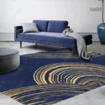 Tapis de couleur bleu nuit, parfait pour le salon