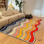 Tapis chambre avec motif arc-en-ciel, idéal pour une déco joyeuse