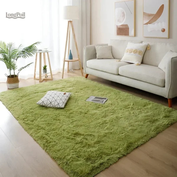 tapis-chambre-fluffy-vert-1 Tapis Fluffy Vert pour chambre, design doux et confortable