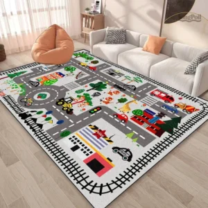 Tapis Circuit Voiture pour enfants, idéal pour le jeu et l'imagination