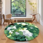 Tapis coloré aux motifs stylisés pour salon