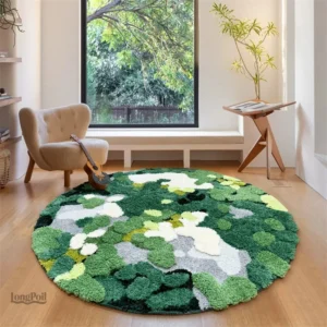 Tapis coloré aux motifs stylisés pour salon