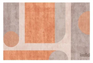 Tapis contemporain abstrait au design moderne et artistique