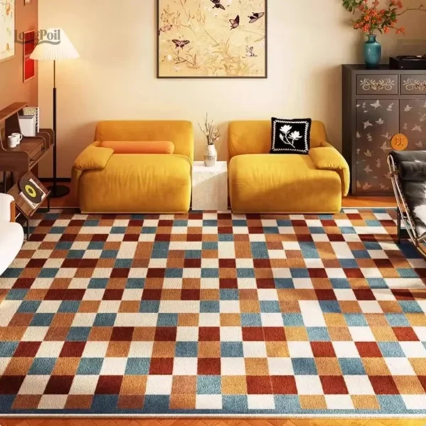 Tapis avec motif damier, apportez une touche de couleur à votre décor
