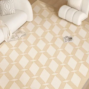 Tapis avec motif damier aux couleurs vives et variées