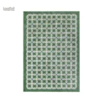 Tapis damier vert, design élégant et moderne pour décoration intérieure