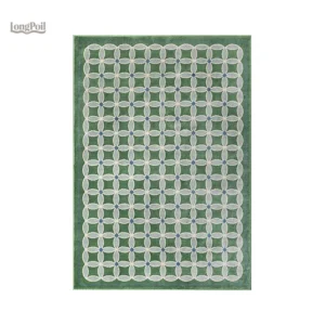 Tapis damier vert, design élégant et moderne pour décoration intérieure