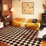 Tapis avec motif damier, parfait pour moderniser votre intérieur