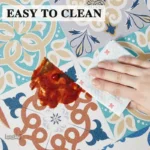 Tapis décoratif en vinyle, style contemporain pour cuisine