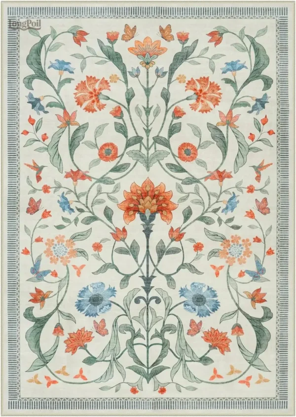 Tapis Fleurs Blanches élégant pour une décoration raffinée