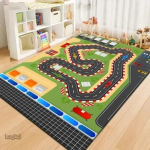 Tapis de jeu voiture avec circuit pour enfants
