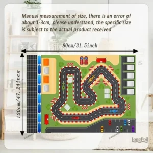 Circuit de voiture sur tapis de jeu coloré pour jouer