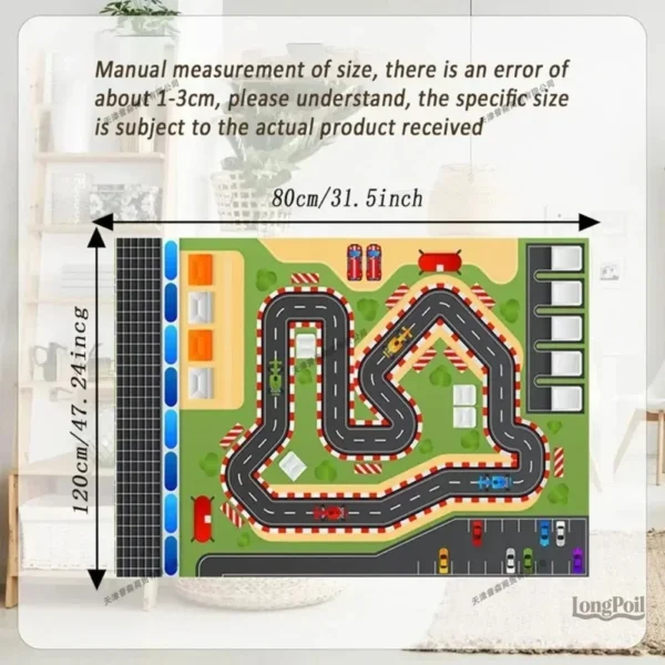 Circuit de voiture sur tapis de jeu coloré pour jouer
