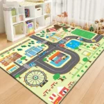 Tapis de jeu voiture avec circuit pour enfants