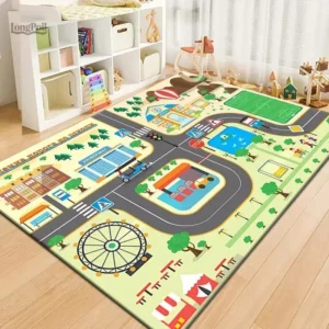 Tapis de jeu voiture avec circuit pour enfants