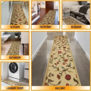 Tapis à fleurs au design romantique et raffiné