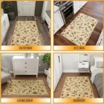 Tapis floral avec un motif de roses stylisé