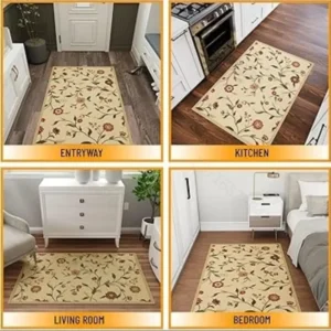 Tapis floral avec un motif de roses stylisé