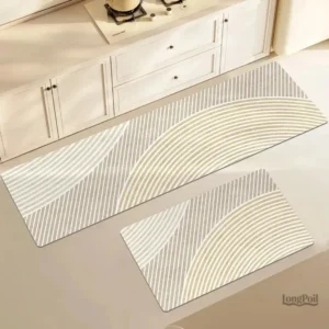 Tapis vinyle moderne pour cuisine, design pratique et élégant