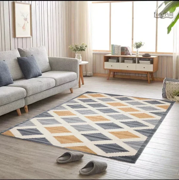 Tapis velours, finition raffinée, idéal pour la décoration intérieure