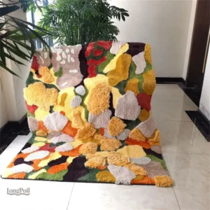 Tapis contemporain aux motifs uniques et colorés