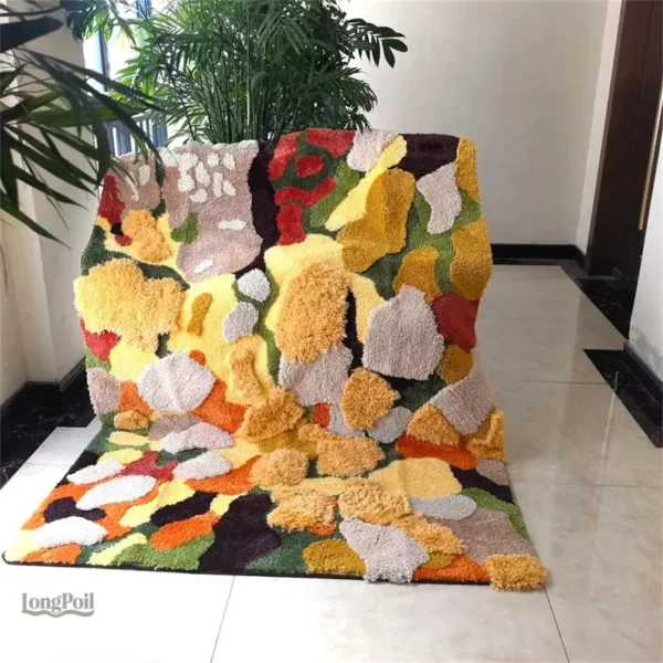 Tapis contemporain aux motifs uniques et colorés