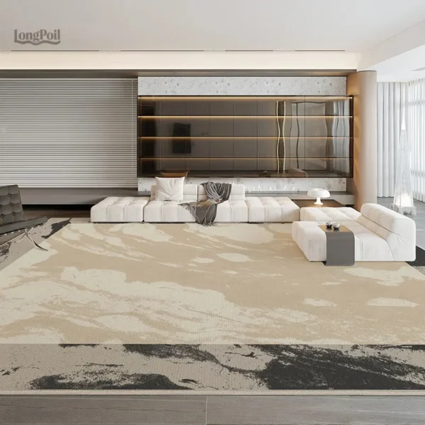 tapis-effet-marbre-dore-1 Tapis effet marbre doré élégant pour décoration intérieure