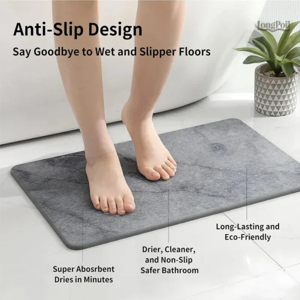 Tapis en Diatomite pour salle de bain élégante