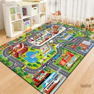 Tapis enfant voiture avec circuit ludique pour jouer