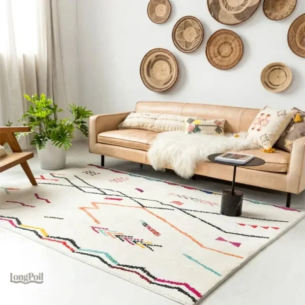 Tapis au style ethnique, couleur beige naturel