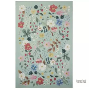 Tapis fleuri style anglais, motif floral élégant