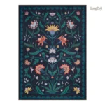 Tapis fleuri vintage au design élégant et coloré