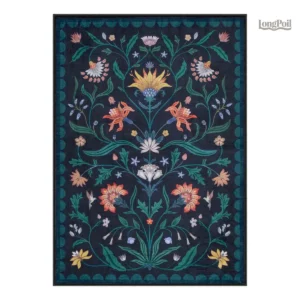 Tapis fleuri vintage au design élégant et coloré