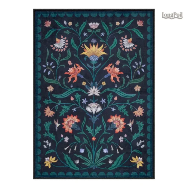 Tapis fleuri vintage au design élégant et coloré