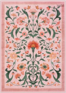 Tapis Fleurs Rose élégant pour décoration intérieure