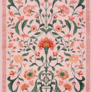 Tapis Fleurs Rose élégant pour décoration intérieure