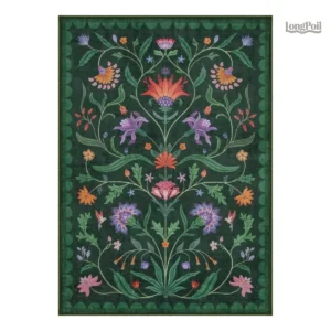 Tapis Vintage à Fleurs, design élégant et coloré pour intérieur