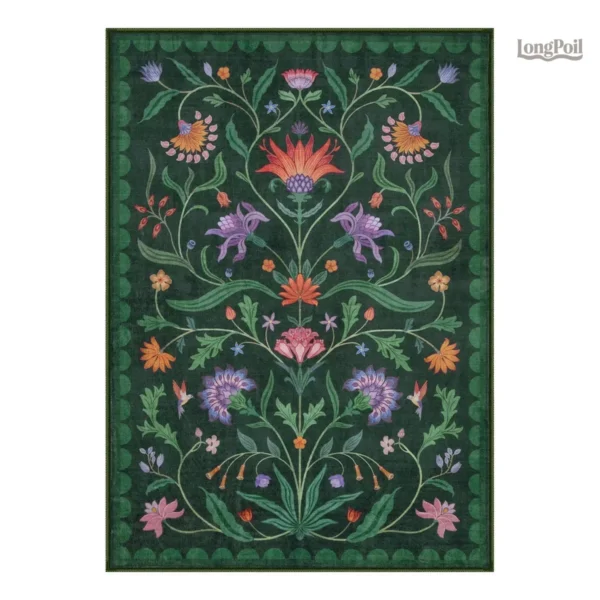 Tapis Vintage à Fleurs, design élégant et coloré pour intérieur