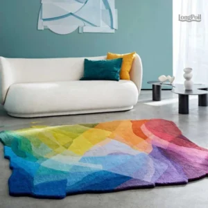Tapis aux formes géométriques colorées pour décoration