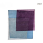 Tapis géométrique bleu canard au design moderne