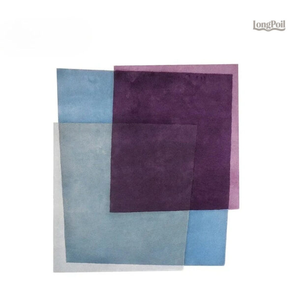 Tapis géométrique bleu canard au design moderne