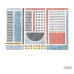 Tapis Scandinave Géométrique moderne en couleurs douces